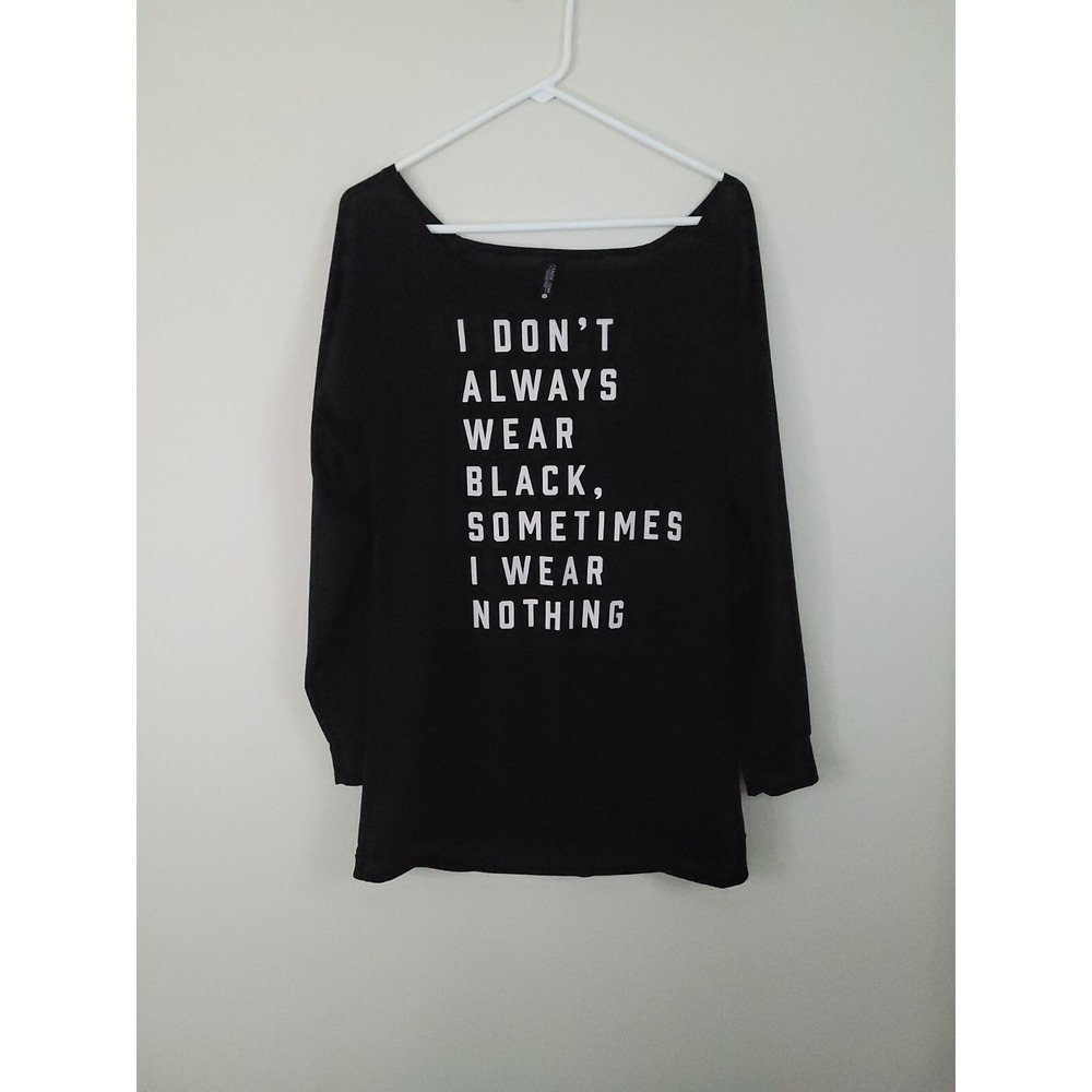 Yandy Sexy Funny Sometimes I Wear Nothing Dress Black Mini Size M